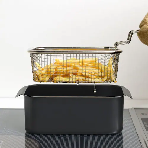 【セット品】ポコフリット IH対応角型揚げ鍋(アミ付)&ポコフリット 角型揚げざる RB-2700&RG-0561 【プラザセレクト】_3