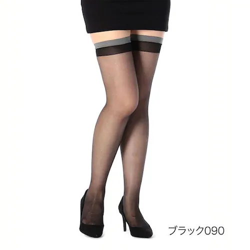 福助 美しく心地いい 伝線しにくい 無地 ストッキング もも丈 ノンラン設計 22〜25cm 240-1101 サワーベージュ(017)【プラザセレクト】_4