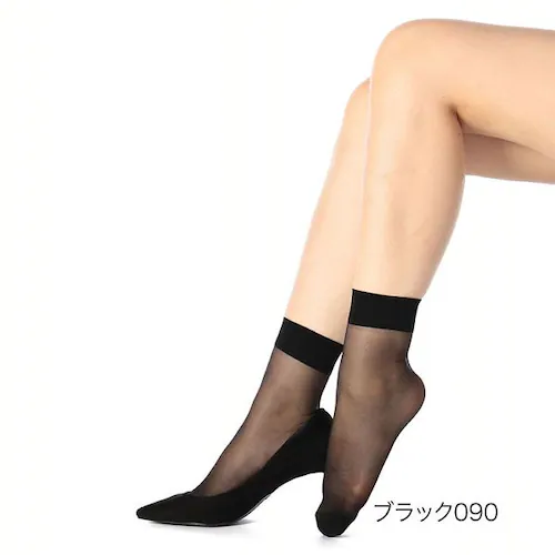 福助 伝線しにくい ショートストッキング クルー丈 22〜25cm 040-1111 サワーベージュ(017)【プラザセレクト】_3