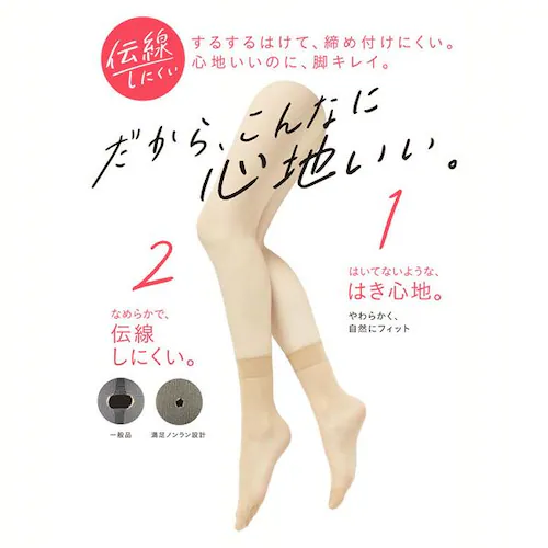 福助 伝線しにくい ショートストッキング クルー丈 22〜25cm 040-1111 サワーベージュ(017)【プラザセレクト】_12