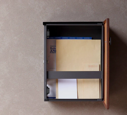 壁掛けポスト ポスト 【Berta(ベルタ)】 WM-009 パープルホワイト/ナチュラル木目MOJYU 錆びにくい 薄型 おしゃれ_3