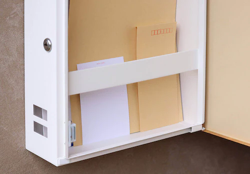 壁掛けポスト ポスト 【Berta(ベルタ)】 WM-009 パープルホワイト/ナチュラル木目MOJYU 錆びにくい 薄型 おしゃれ_5