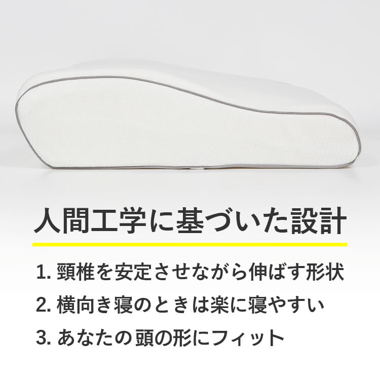 低反発枕 ストレートネック 人間工学基づいた 枕 ホワイト 85065