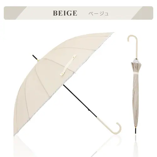 傘 長傘 16本骨パイピング 頑丈 小川 57398 オレンジ【プラザセレクト】_5