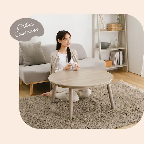 継脚こたつ 円形 KSHL25-80R ナチュラル 【プラザセレクト】_4