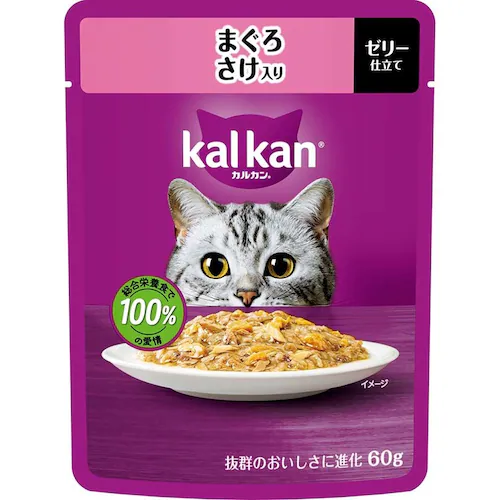 カルカン パウチ 2種のセレクション まぐろかつお節入り まぐろさけ入り 60g×8袋パック KP312 キャットフード ウェットフード_3