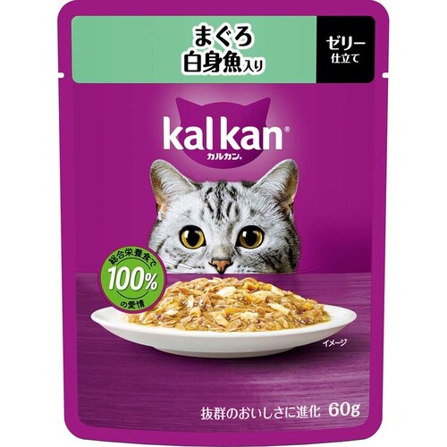 カルカン パウチ 2種のセレクション かつお節入りまぐろとささみ まぐろ白身魚入り 60g×8袋パック KP314 キャットフード ウェットフード_3