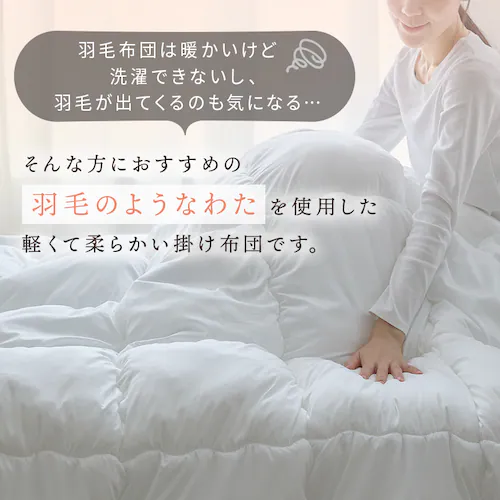 軽くてボリュームある羽毛のような掛布団 シングル ホワイト 【プラザセレクト】_3