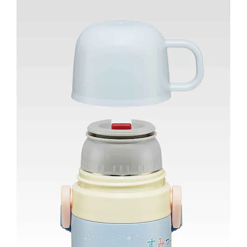 水筒 子供 お子様向け ステンレス製2WAYボトル 直飲み 420ml コップ 350ml SKDC3 すみっコぐらし しろくまふるさと【プラザセレクト】_8