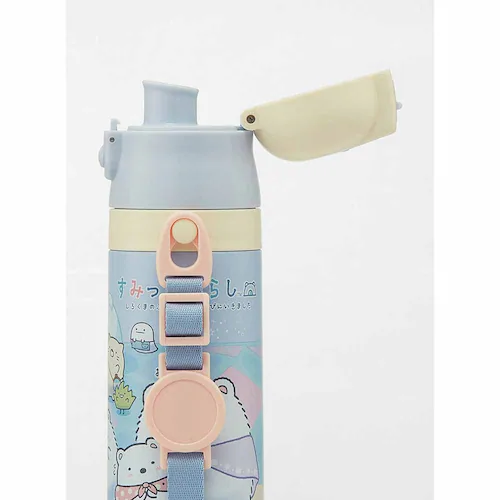 水筒 子供 お子様向け ステンレス製2WAYボトル 直飲み 420ml コップ 350ml SKDC3 すみっコぐらし しろくまふるさと【プラザセレクト】_9