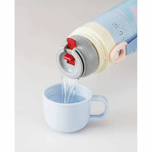 水筒 子供 お子様向け ステンレス製2WAYボトル 直飲み 420ml コップ 350ml SKDC3 すみっコぐらし しろくまふるさと【プラザセレクト】_11
