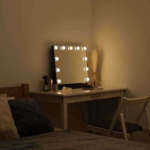 女優ミラー 卓上 LEDライト付き 3段階調光 ドレッサー ミラー 大型 鏡 化粧ミラー 【プラザセレクト】_19