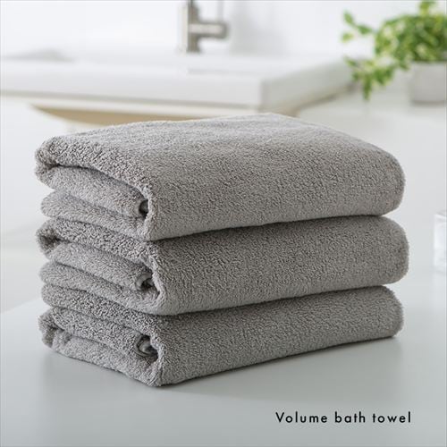 ボリューム吸水 バスタオル 4枚セット パウダーブルー【プラザセレクト