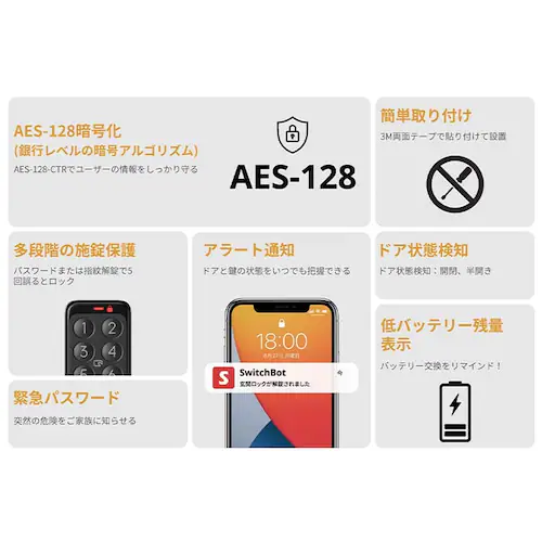 SwitchBot 指紋認証パッドセット ブラック W1601702-RT 【プラザセレクト】【前払い不可】【代引き不可】【同梱不可】_5