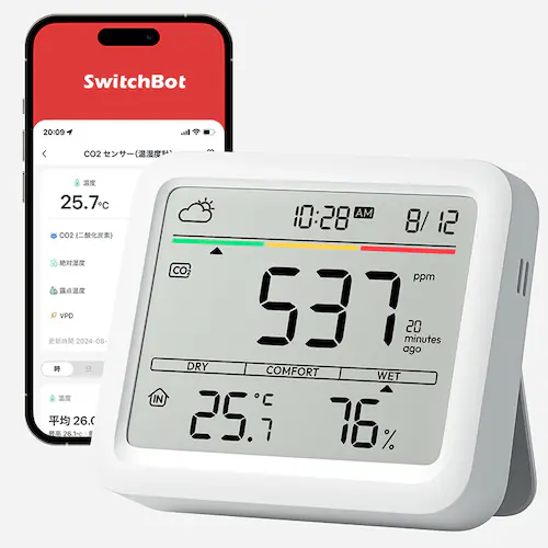 SwitchBot  CO2センサー(温湿度計) W4900010 【プラザセレクト】【前払い不可】【代引き不可】【同梱不可】_8