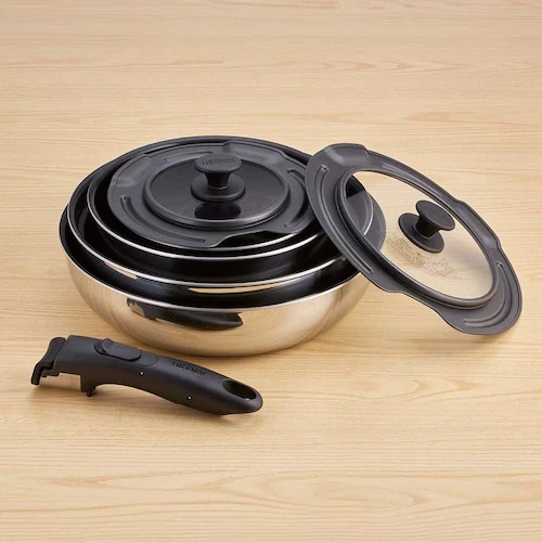 サーモス株式会社 取っ手のとれるフライパン8点セット FAステンレス ステンレス KSF-8A S 【プラザセレクト】_3