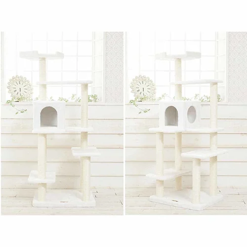 ★1,000円OFFクーポン★キャットタワー Mauタワー プルミエ オフホワイト mt-006 _4