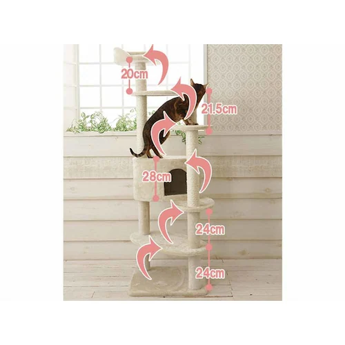 ★1,000円OFFクーポン★キャットタワー Mauタワー ミルキーエッグ ベージュ mt-027 _5