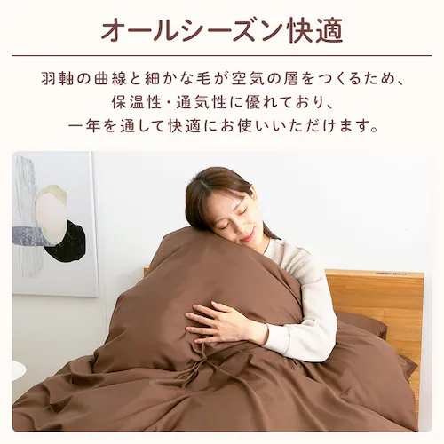 羽根布団7点セット シングル ベージュ(サテン)【プラザセレクト】_6