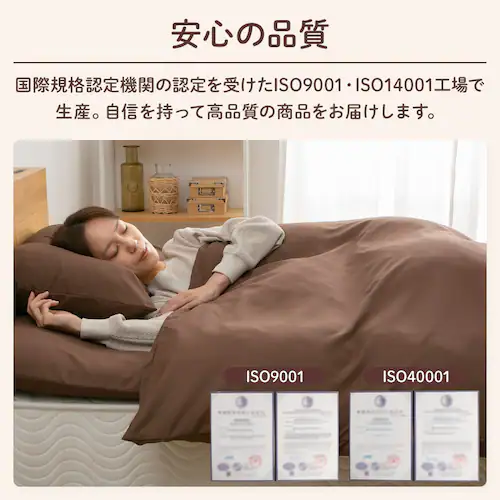 羽根布団7点セット シングル ベージュ(サテン)【プラザセレクト】_13