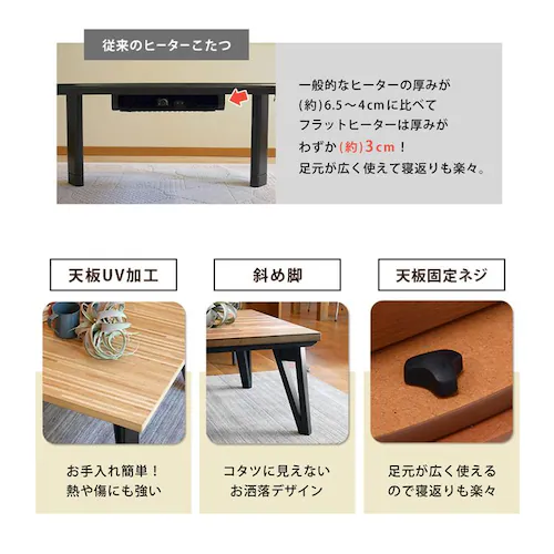 リビングコタツ ルーン150WN ブラウン【時間指定不可】【代引不可】【同梱不可】【プラザセレクト】_14