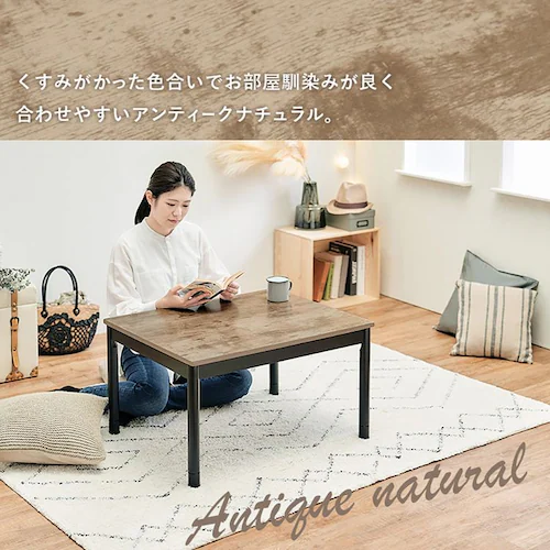 こたつ+うす掛け布団 2点セット アルテナ7560ANA+ビケ7560BE 本体:アンティークナチュラル/布団:ベージュ【時間指定不可】【代引不可】【同梱不可】【プラザセレクト】_16