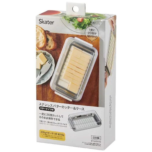スケーター ステンレスバターカッター & バターケース バターナイフ付 ベーシック BTG2DXNN 【プラザセレクト】_2