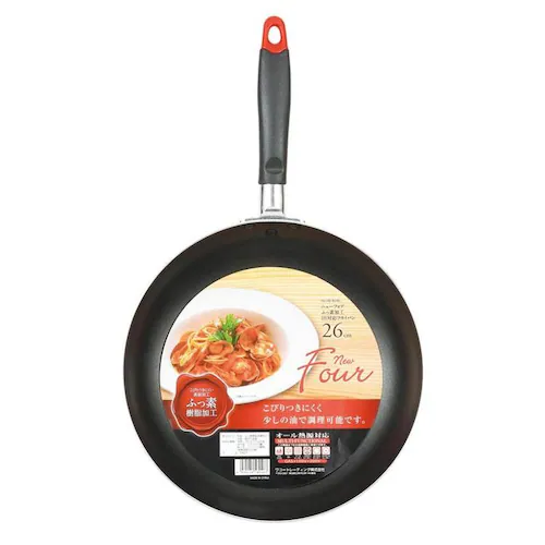 パール金属 ワコートレーディング フライパン 26cm IH ガス火対応 ニューフォア レッド HB-8046 【プラザセレクト】_2