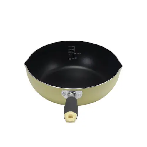 パール金属 深型フライパン 22cm ディープパン IH ガス火対応 目盛付 イエロー HC-65 イエロー【プラザセレクト】_2