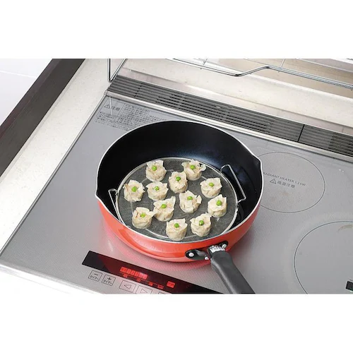 パール金属 フライパンスチーマー 蒸し器 蒸し皿 ステンレス 油切りもできる HB-6764 【プラザセレクト】_3