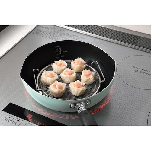 パール金属 フライパン スチーマー ミニサイズ 蒸し器 蒸し皿 ステンレス 油切りもできる HC-351 【プラザセレクト】_3