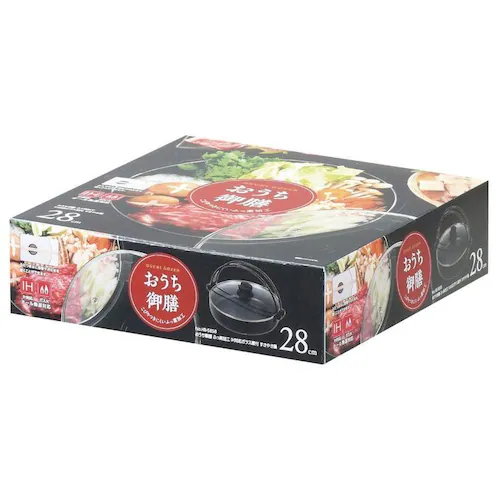 パール金属 すきやき鍋 28cm IH ガス火対応 ガラス蓋付 ふっ素加工 おうち御膳 ブラック HB-5858 【プラザセレクト】_2