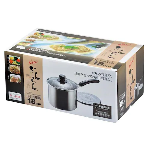 パール金属 片手鍋 18cm ソースパン 深型 IH ガス火対応 ステンレス ガラス蓋付 NEWだんらん H-5871 【プラザセレクト】_2