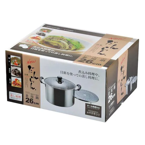 パール金属 両手鍋 26cm キャセロール 深型 IH ガス火対応 ステンレス ガラス蓋付 NEWだんらん H-5873 【プラザセレクト】_2