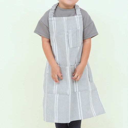 レゾトレーディング レオン キッズエプロンセット ベーシック 53×60cm 722645 グレー【プラザセレクト】_2