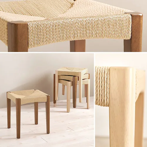 ペーパーコードスツール2脚組 VH-7007NA-2S ナチュラル【時間指定不可】【代引不可】【同梱不可】【プラザセレクト】_3