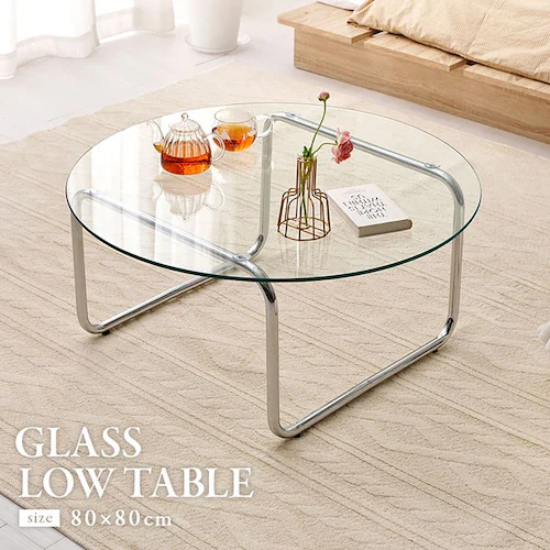 ガラステーブル 80×80 BT-8661 【時間指定不可】【代引不可】【同梱不可】【プラザセレクト】_2