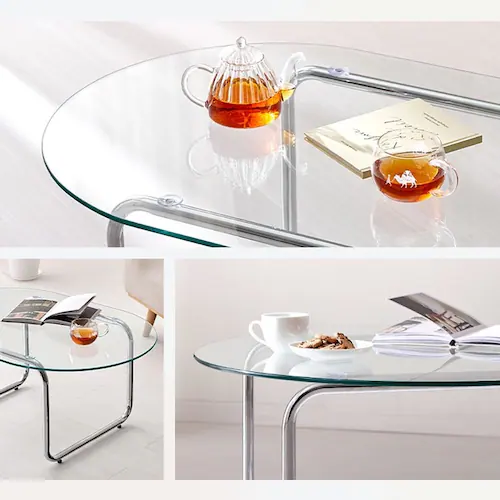 ガラステーブル 90×60 BT-8662 【時間指定不可】【代引不可】【同梱不可】【プラザセレクト】_3