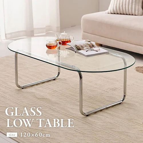 ガラステーブル 120×60 BT-8663 【時間指定不可】【代引不可】【同梱不可】【プラザセレクト】_2