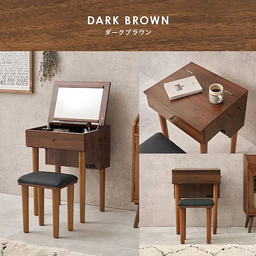 ドレッサー 幅50cm MD-6577DBR ダークブラウン【時間指定不可】【代引不可】【同梱不可】【プラザセレクト】_10