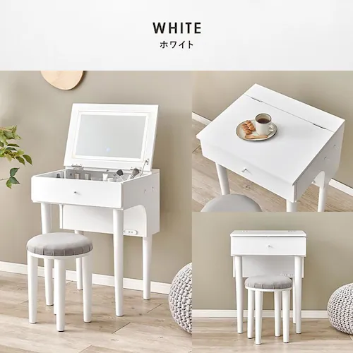 ドレッサー 幅50cm LEDライト付き MD-6755DBR ダークブラウン【時間指定不可】【代引不可】【同梱不可】【プラザセレクト】_16