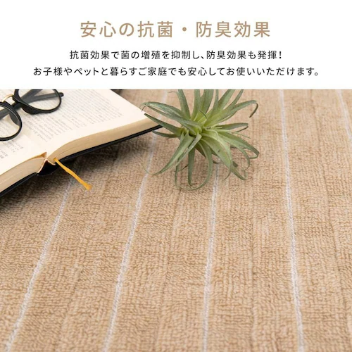 立体織の平織カーペット メテオ 江戸間8畳 600021080 ベージュ【時間指定不可】【代引不可】【同梱不可】【プラザセレクト】_6