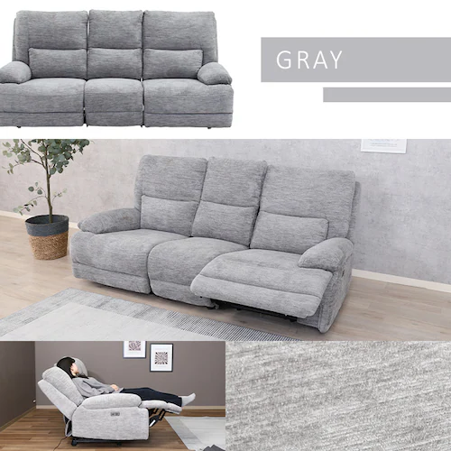 不二貿易 電動リクライナー GRACE 3P 49113 ブラック【時間指定不可】【代引不可】【同梱不可】【プラザセレクト】_10