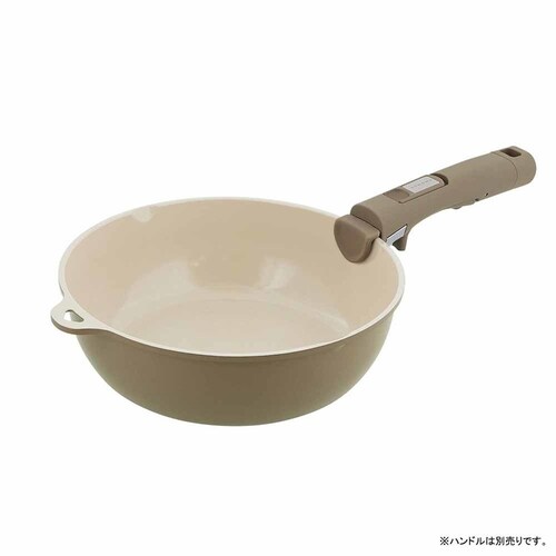 LIV PLUS 深型フライパン 24cm ディープパン IH ガス火対応 セラミック SONOMA ソノマ グレージュ LV-0362 【プラザセレクト】_3