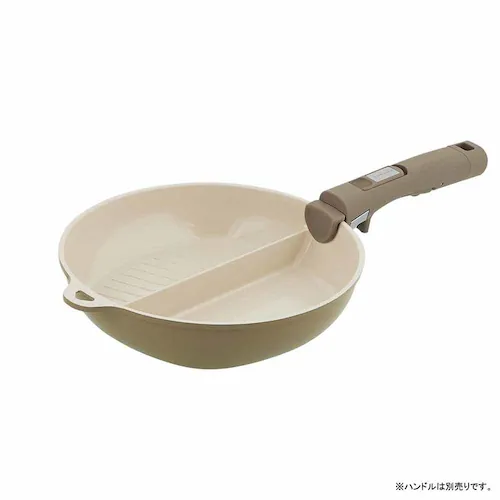 LIV PLUS フライパン 24cm 仕切り 2面 IH ガス火対応 セラミック SONOMA ソノマ グレージュ LV-0363 【プラザセレクト】_3