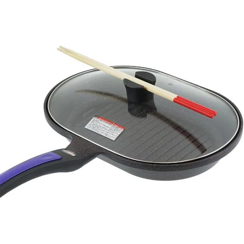 LIV PLUS グリルパン ガラス蓋付き IH ガス火対応ヴォランテ ネオ パープル ND-5120 【プラザセレクト】_5