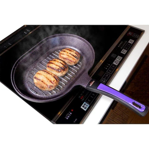 LIV PLUS グリルパン ガラス蓋付き IH ガス火対応ヴォランテ ネオ パープル ND-5120 【プラザセレクト】_6