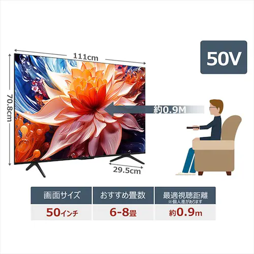 TCL 液晶テレビ 50型 4K 50C69B_9