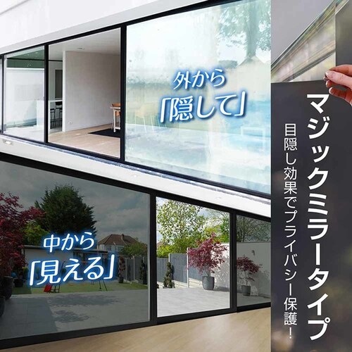 ガラスフィルム 静電気吸着(約)90×200cm in033-90-bk ブラック【プラザセレクト】_5