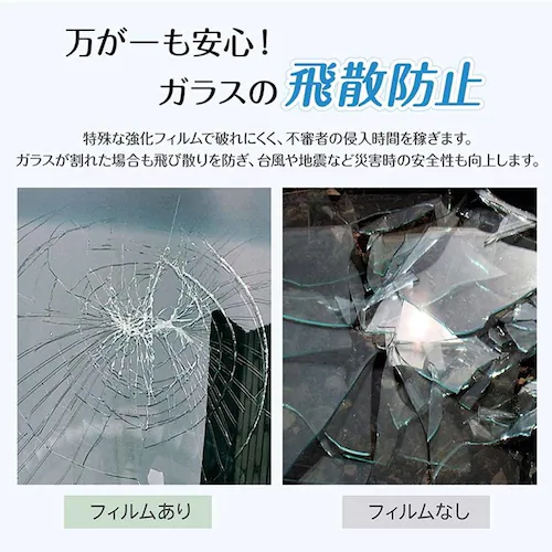 ガラスフィルム防犯飛散防止(約)45×200cm in034-45-bk ブラック【プラザセレクト】_15